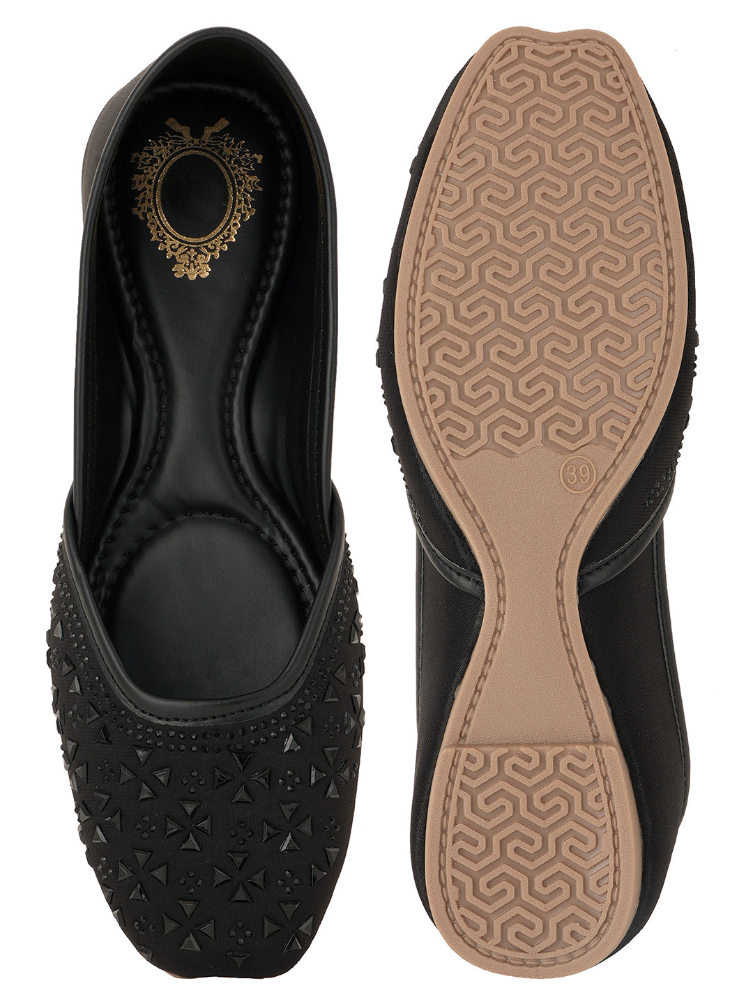 Style Shoes Designer Ethnic Embellished Square Toe Mojaris/Jutti For Women and Girls