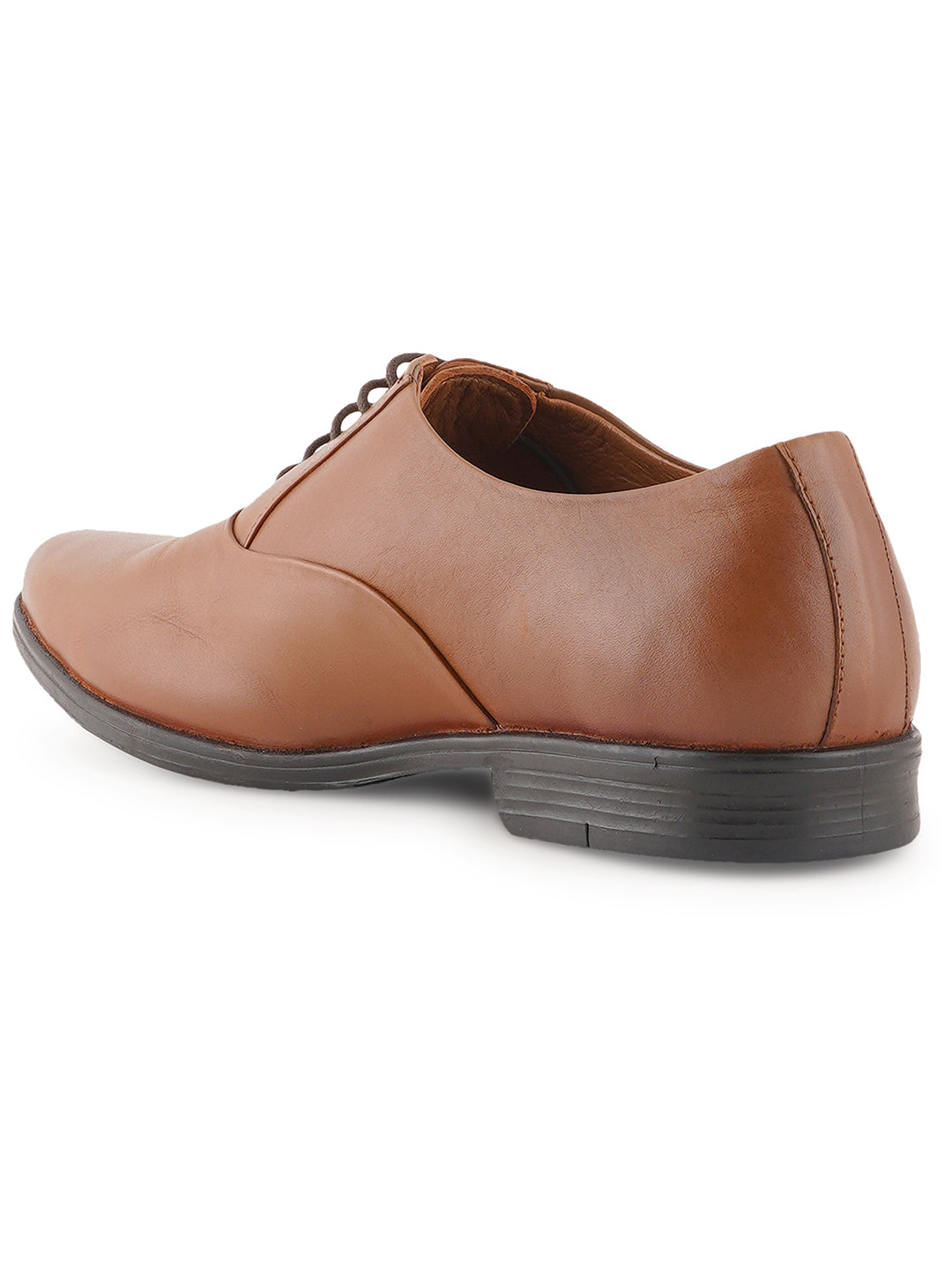 STYLE SHOES Tan Lace Up Leather Formal Shoes For Men