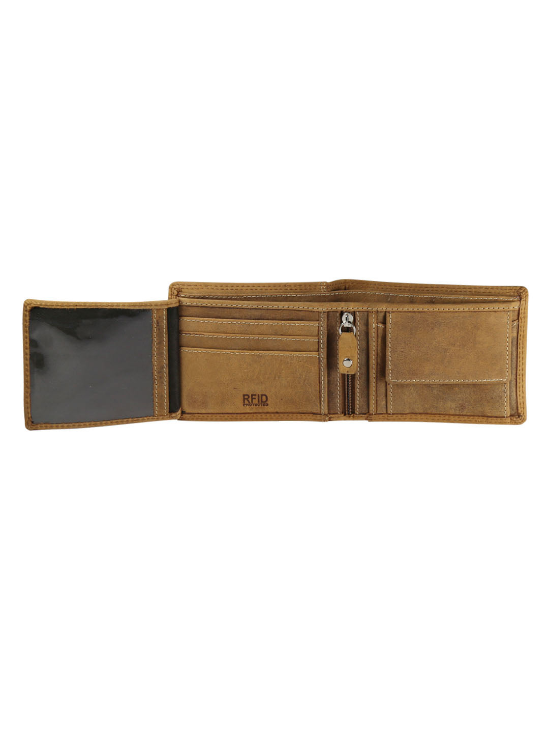 Style Shoes Tan Genuine Leather Bi-Fold Wallet for Men