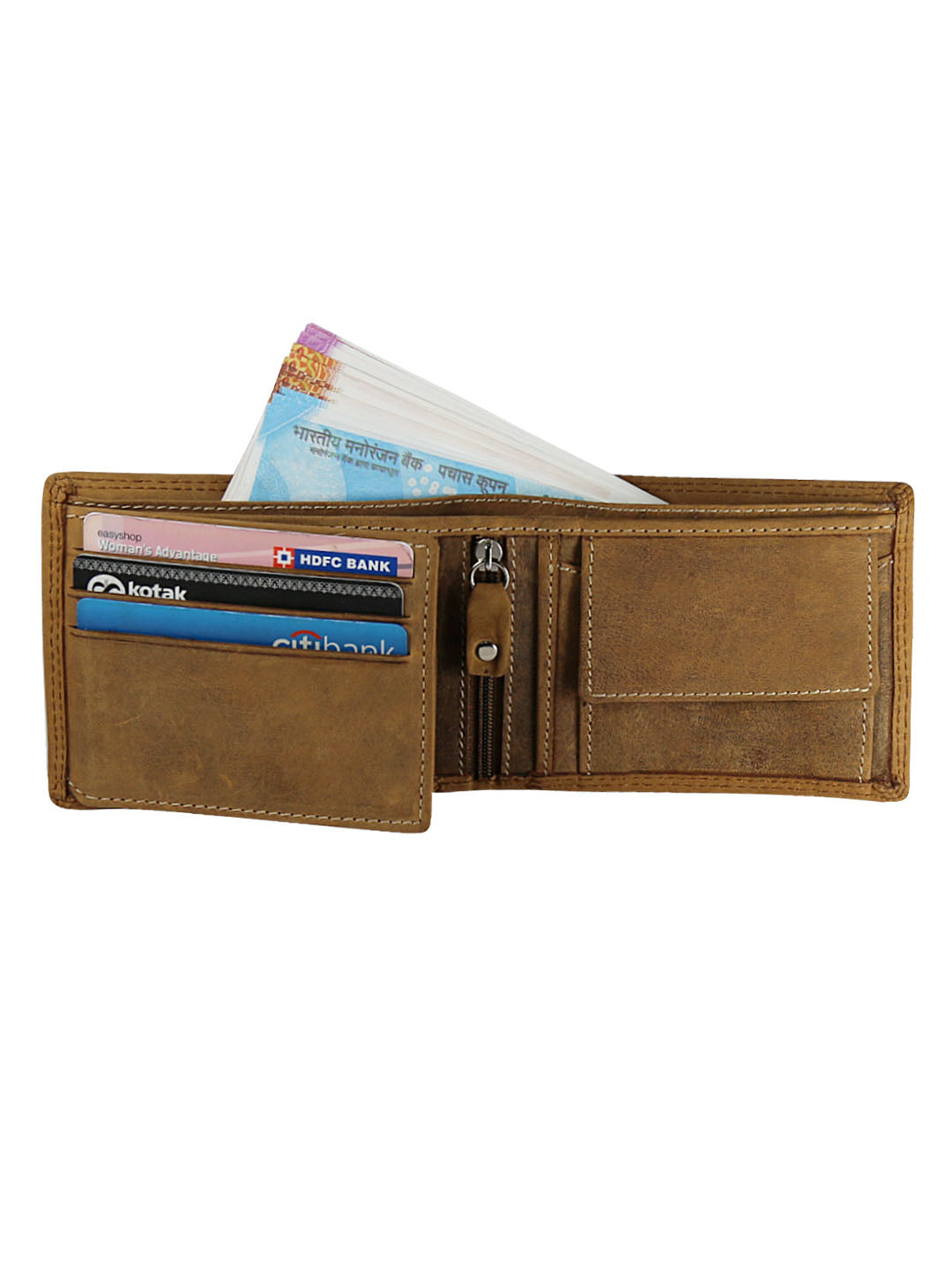 Style Shoes Tan Genuine Leather Bi-Fold Wallet for Men