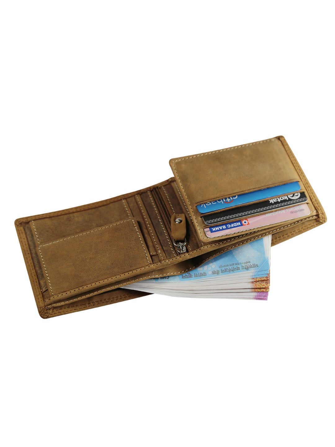 Style Shoes Tan Genuine Leather Bi-Fold Wallet for Men