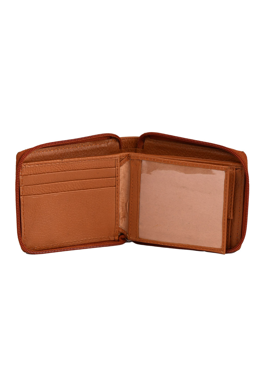 Style Shoes Tan Genuine Leather Zipper Wallet for Men