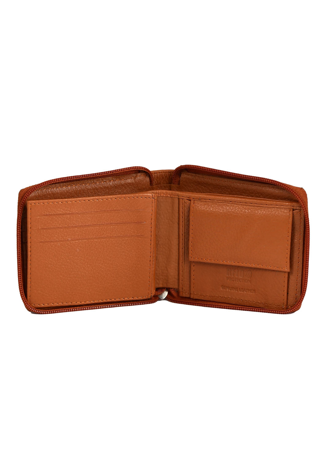 Style Shoes Tan Genuine Leather Zipper Wallet for Men