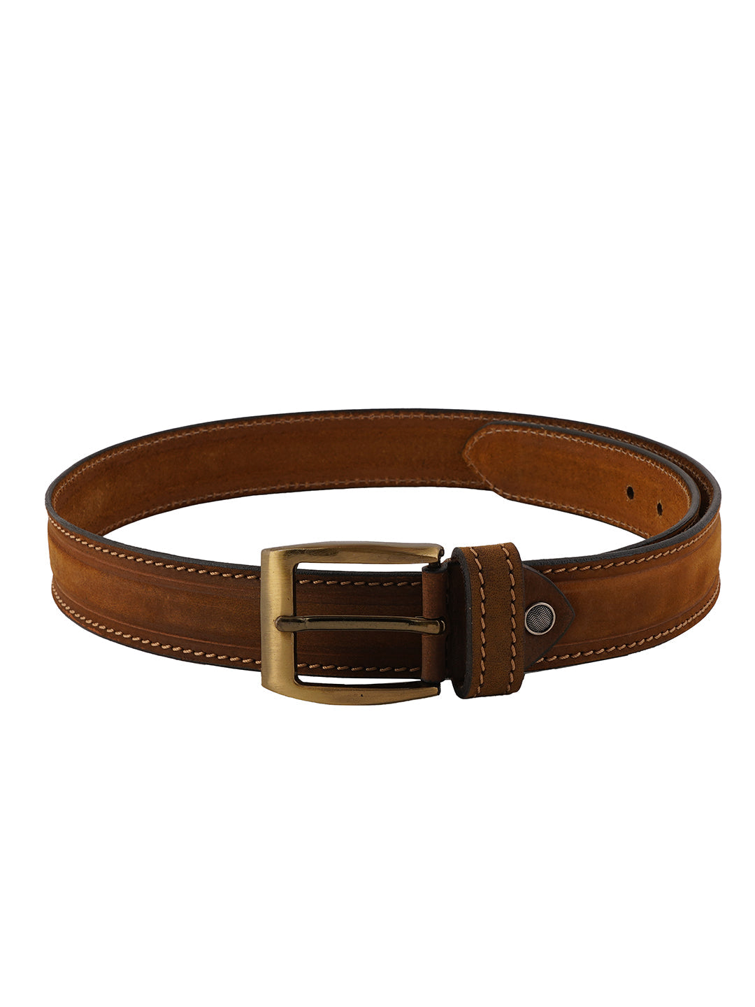 Style Shoes Brown Suede Genuine Leather Classic Belt with Square Buckle for Men and Boys