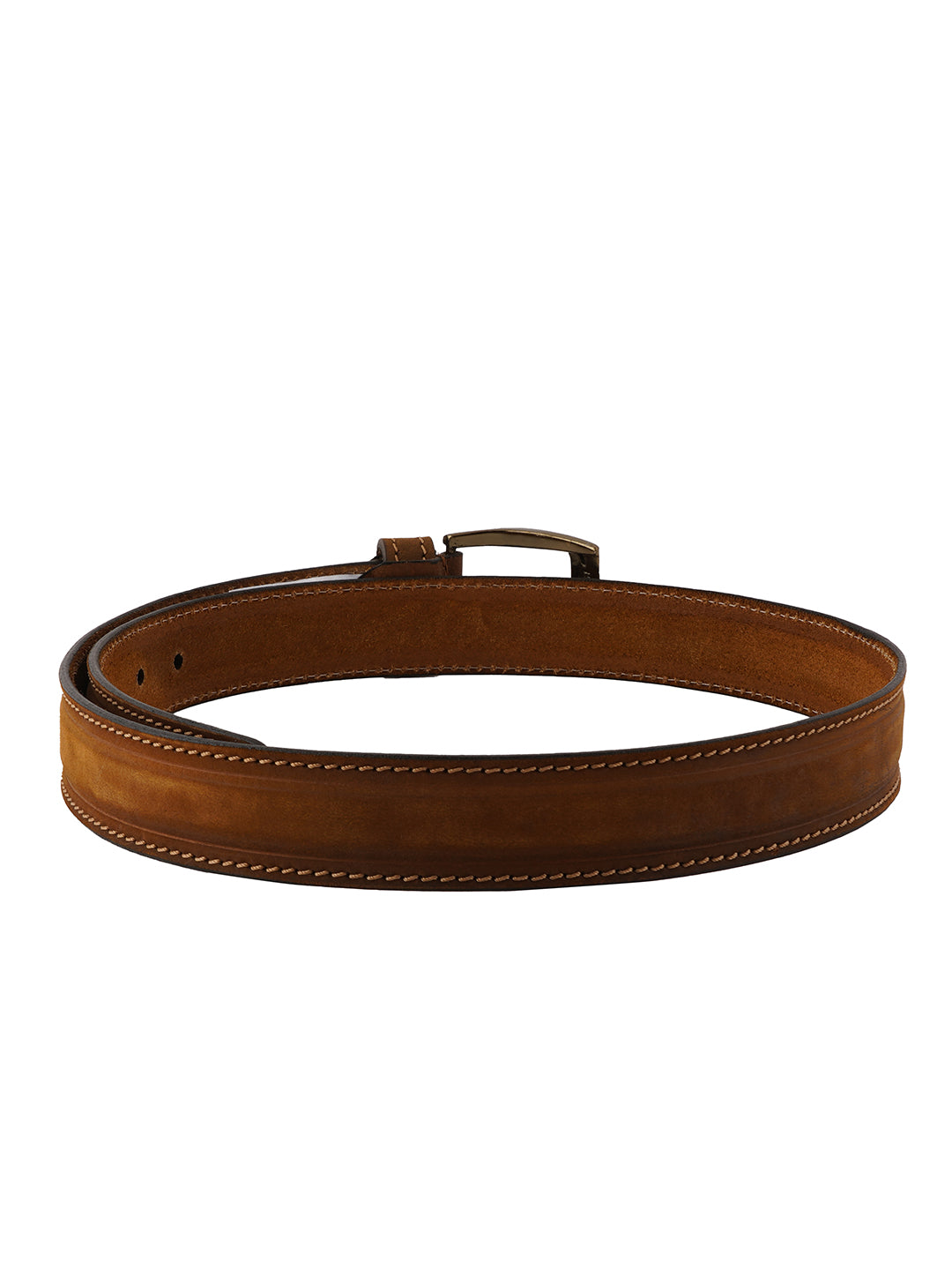 Style Shoes Brown Suede Genuine Leather Classic Belt with Square Buckle for Men and Boys