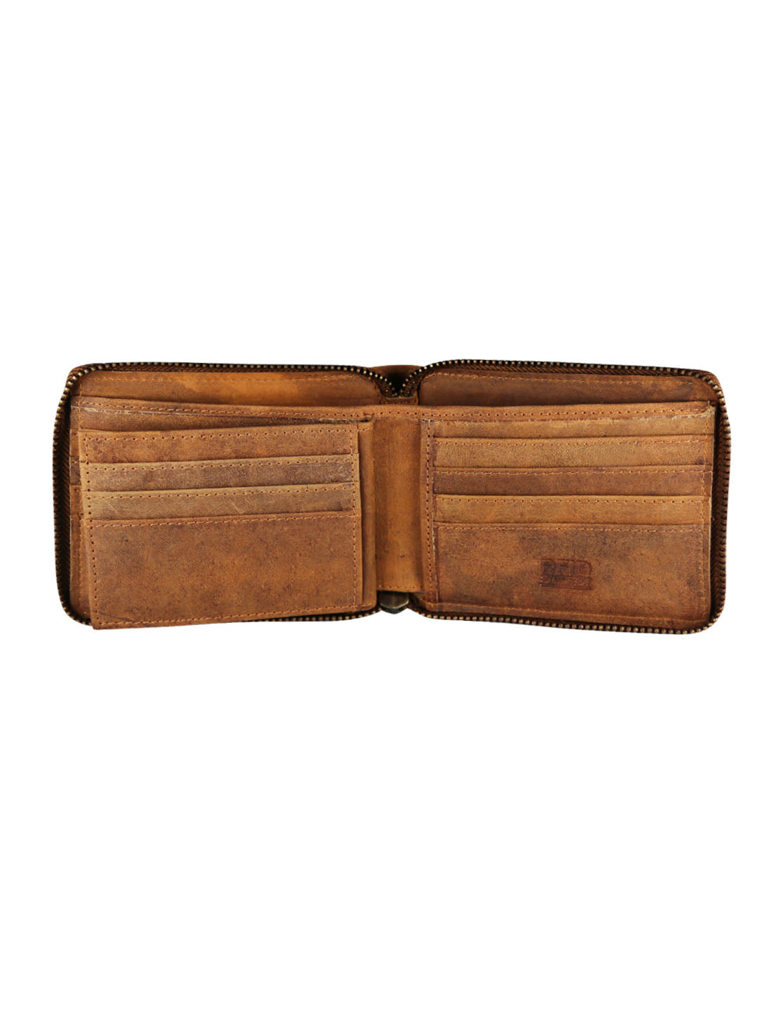 Style Shoes Tan Genuine Leather Zipper Wallet for Men