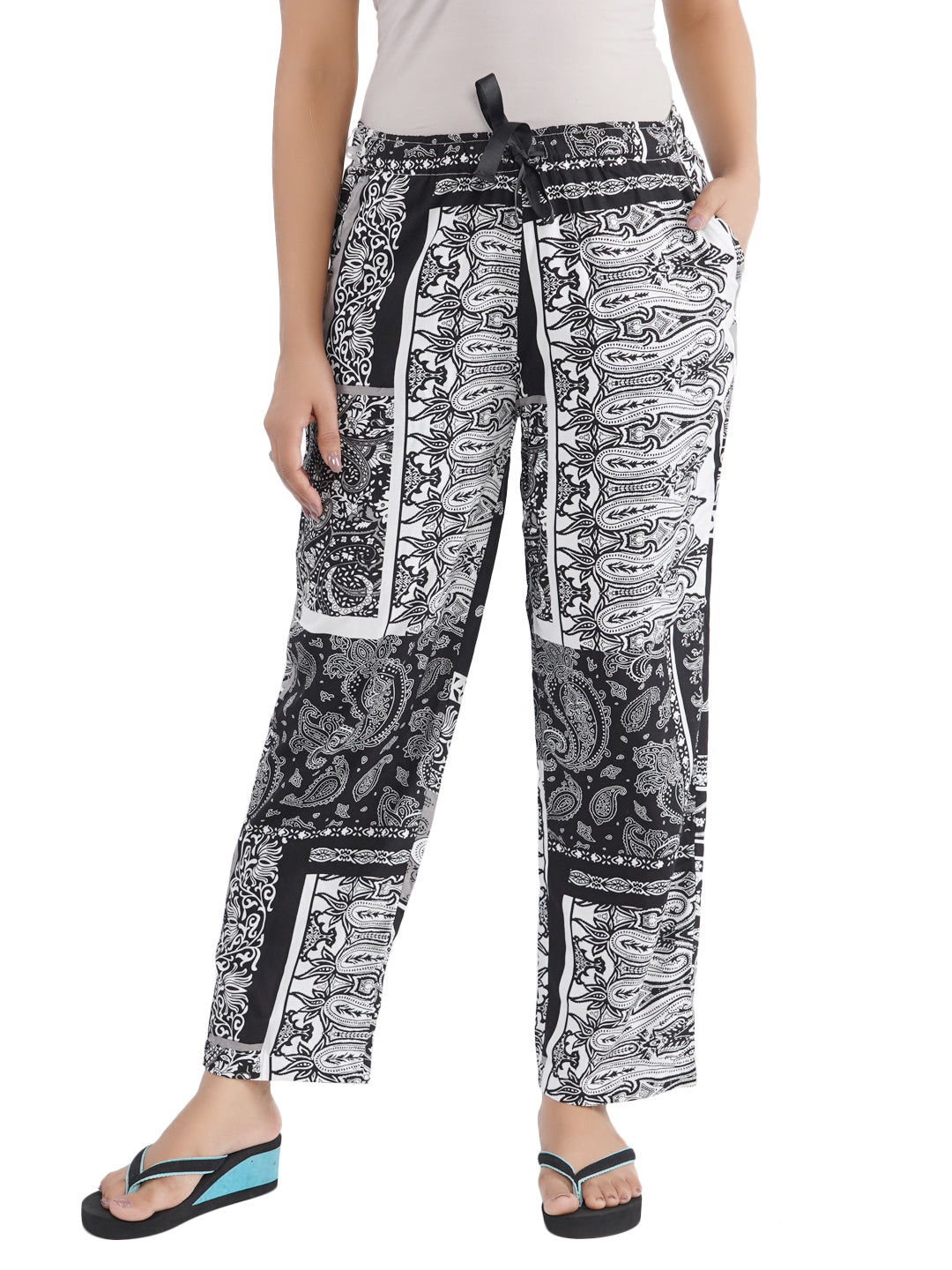 STYLE SHOES Abstract Printed Rayon Pyjama/Lounge Pant for Women and Girls