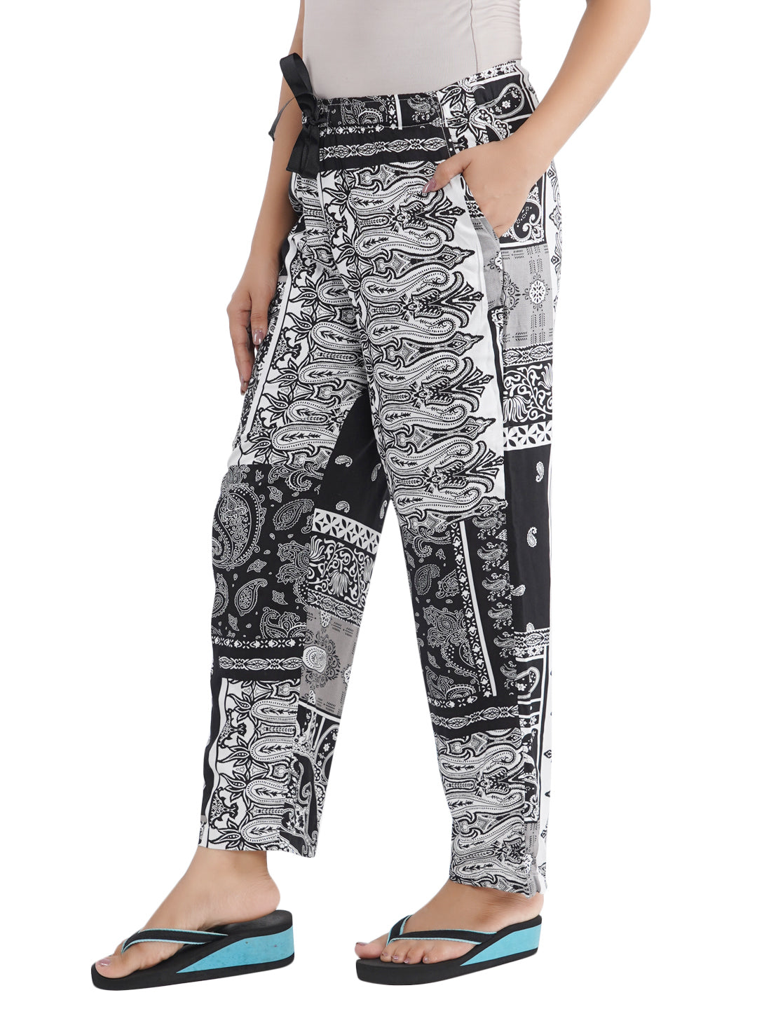 STYLE SHOES Abstract Printed Rayon Pyjama/Lounge Pant for Women and Girls