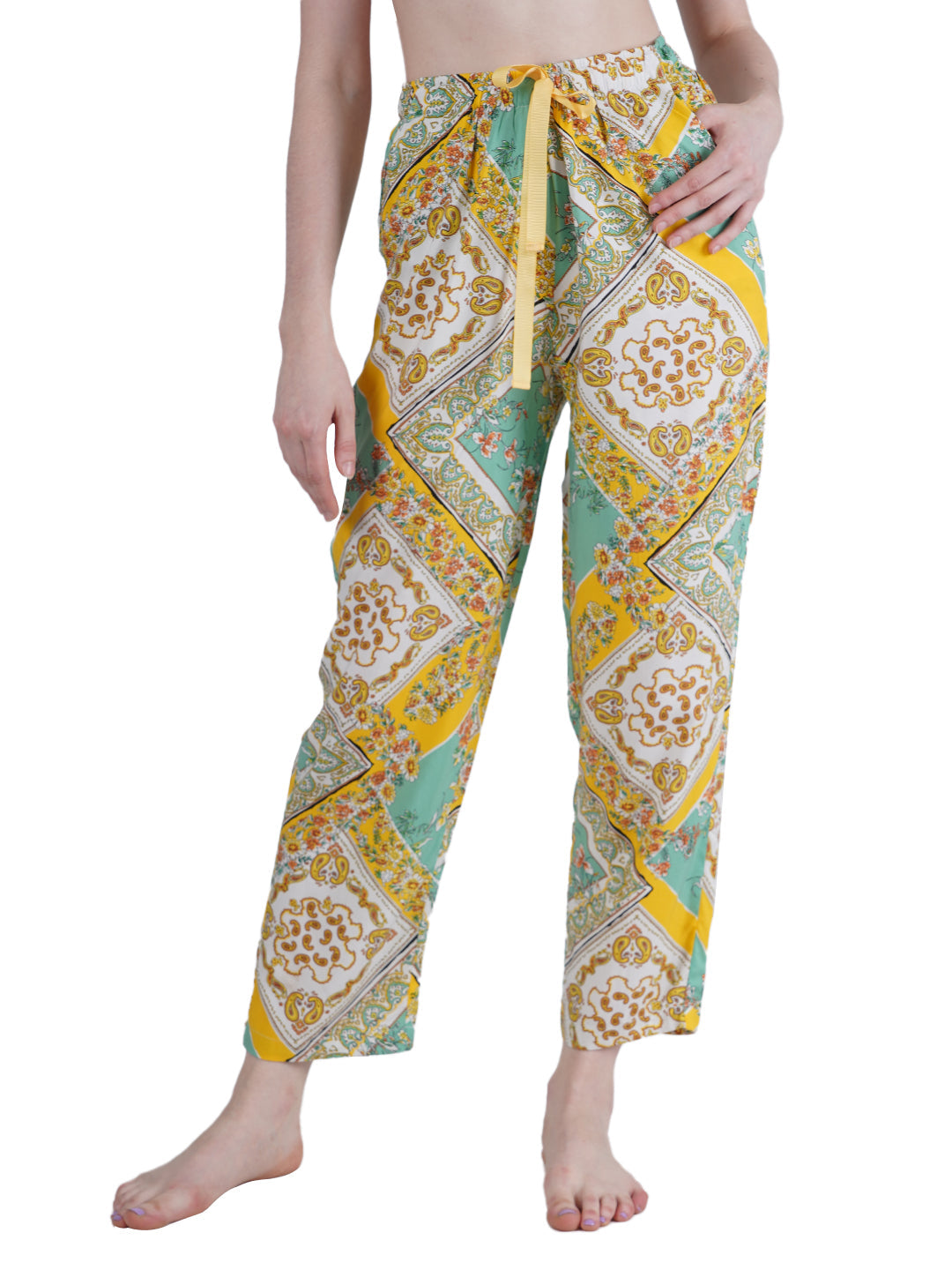 STYLE SHOES Geometric printed Rayon Pyjama/Loungewear Pant for Women and Girls