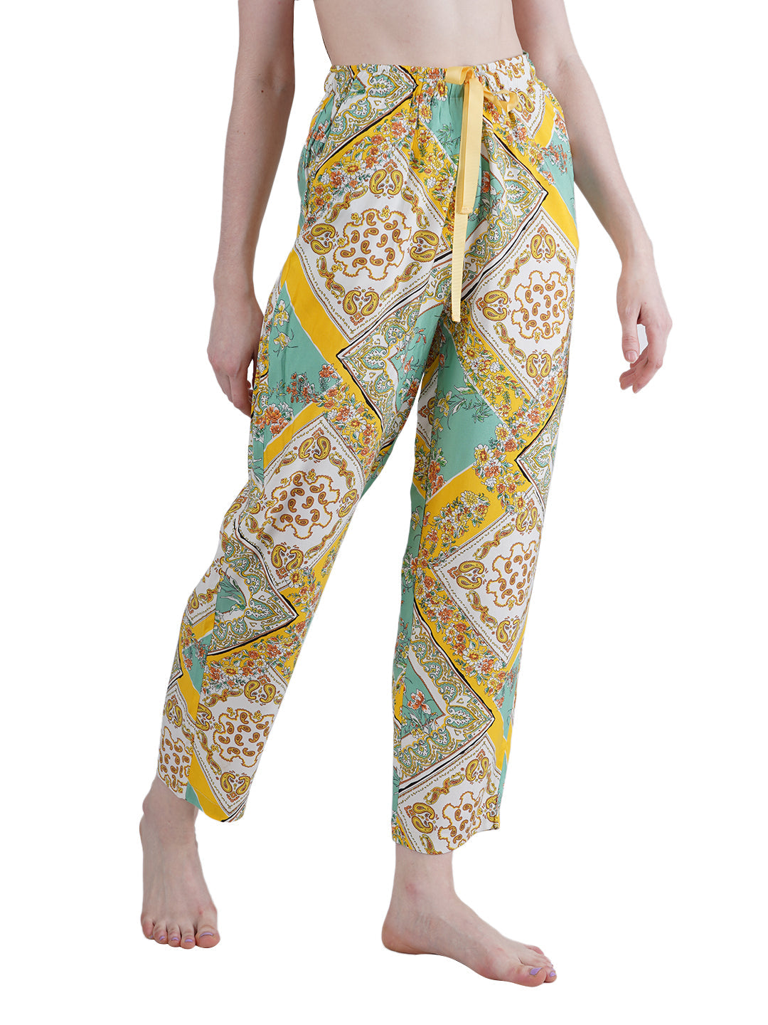 STYLE SHOES Geometric printed Rayon Pyjama/Loungewear Pant for Women and Girls