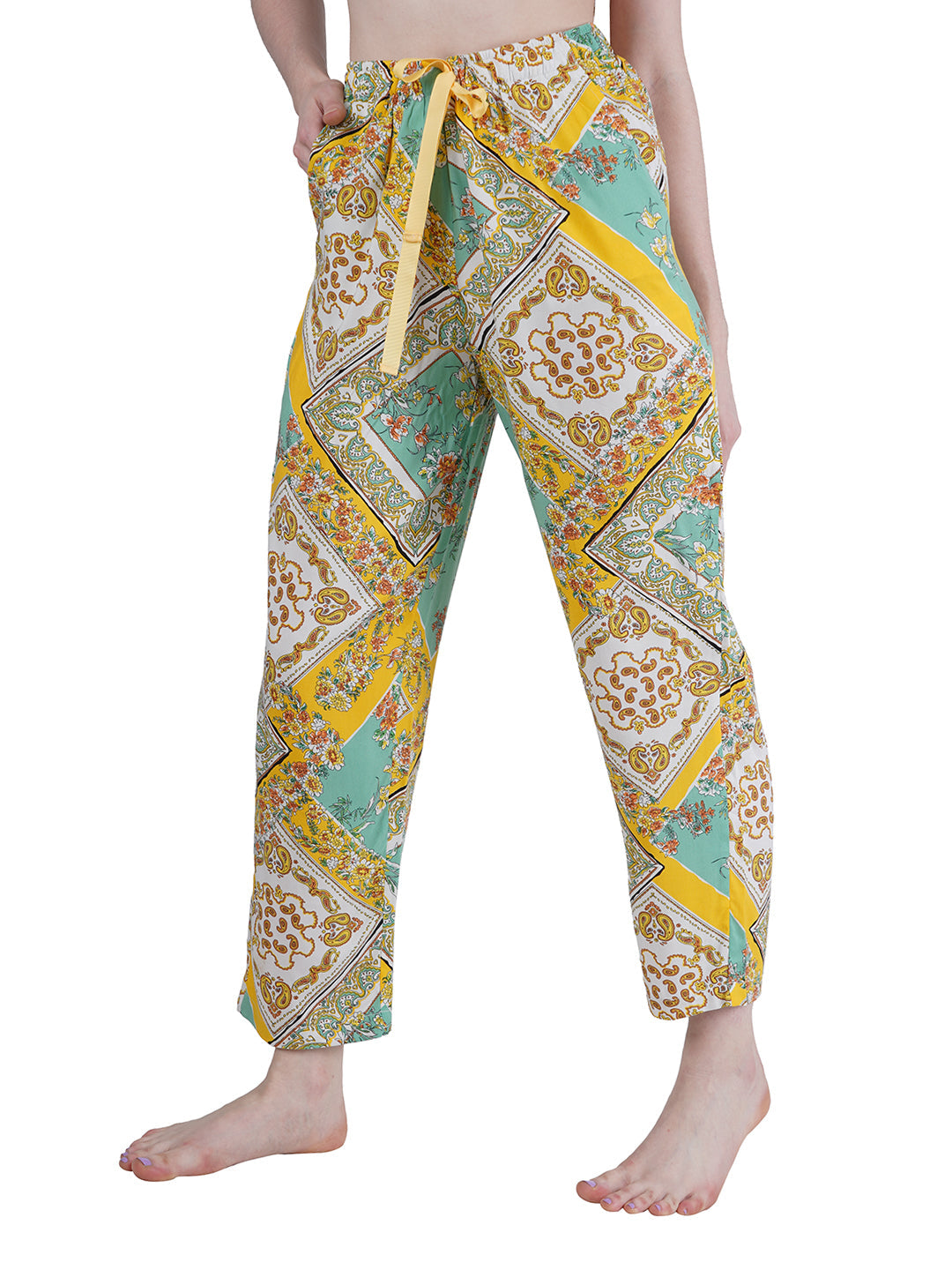 STYLE SHOES Geometric printed Rayon Pyjama/Loungewear Pant for Women and Girls