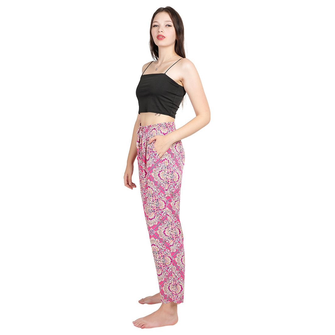 STYLE SHOES Regular Fit Rayon Printed Straight Pyjama/Lounge Pants for Women and Girls