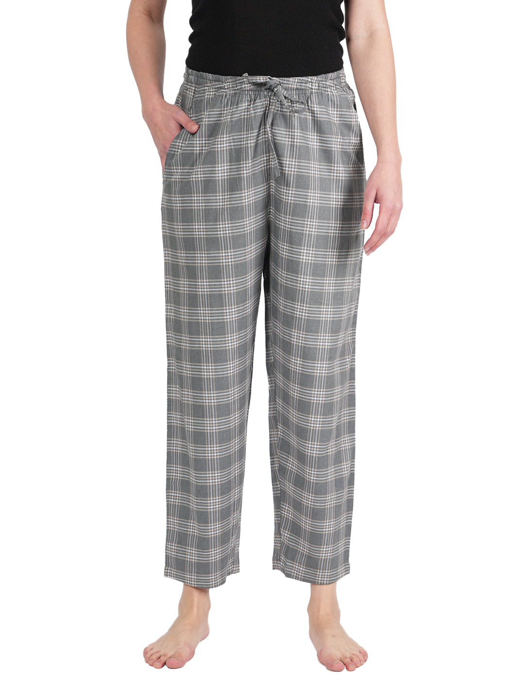 STYLE SHOES Checked Mid-Rise Cotton Pyjama/Lounge Pant for Women and Girls