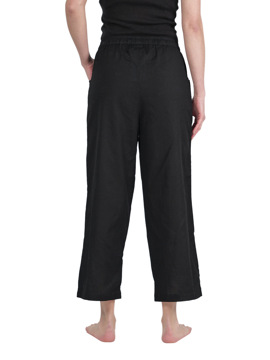 STYLE SHOES Black Regular Fit Linen Pyjama/lounge pants for Women and Girls
