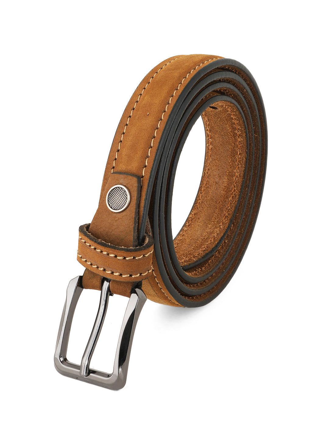 Style Shoes Tan Suede Leather Formal Belt for Women and Girls