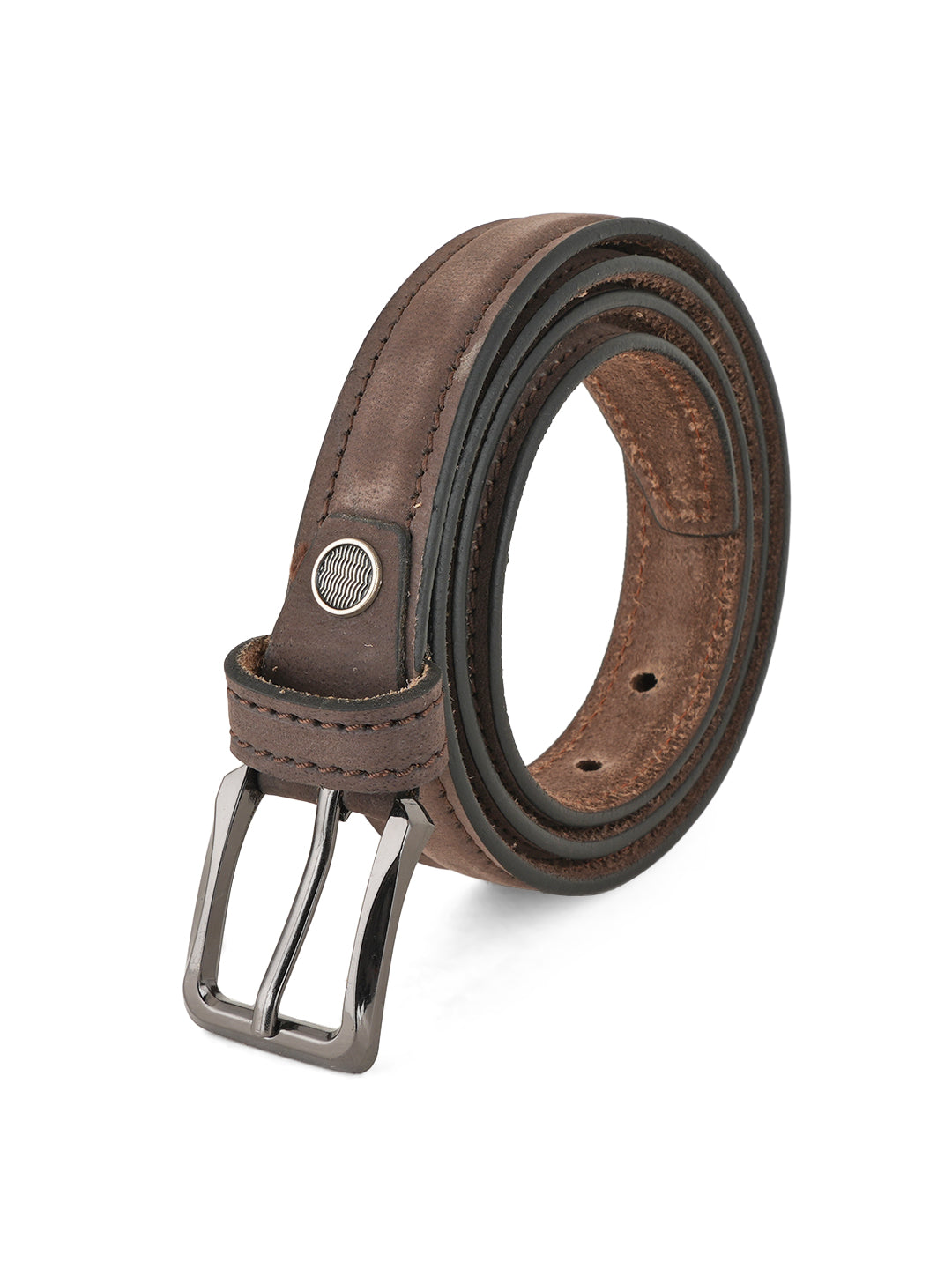 Style Shoes Brown Suede Leather Formal Belt for Women and Girls