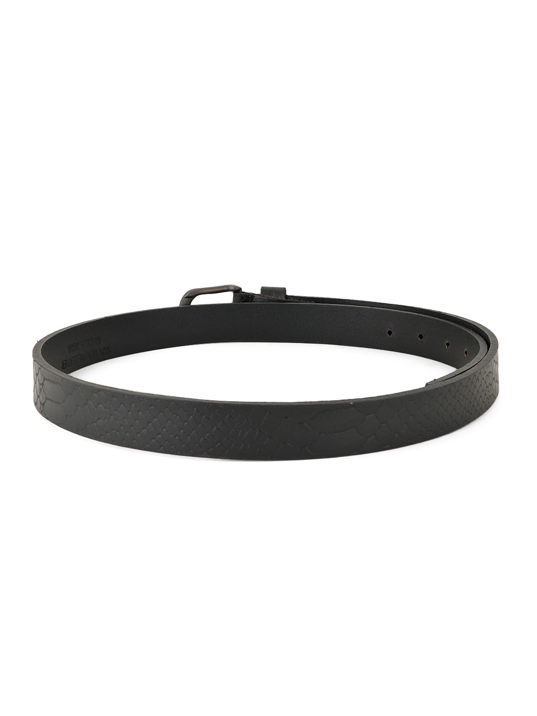 Style Shoes Black Genuine Leather Textured Formal Belt for Women and Girls