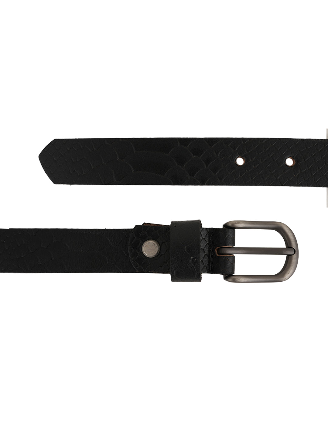 Style Shoes Black Genuine Leather Textured Formal Belt for Women and Girls