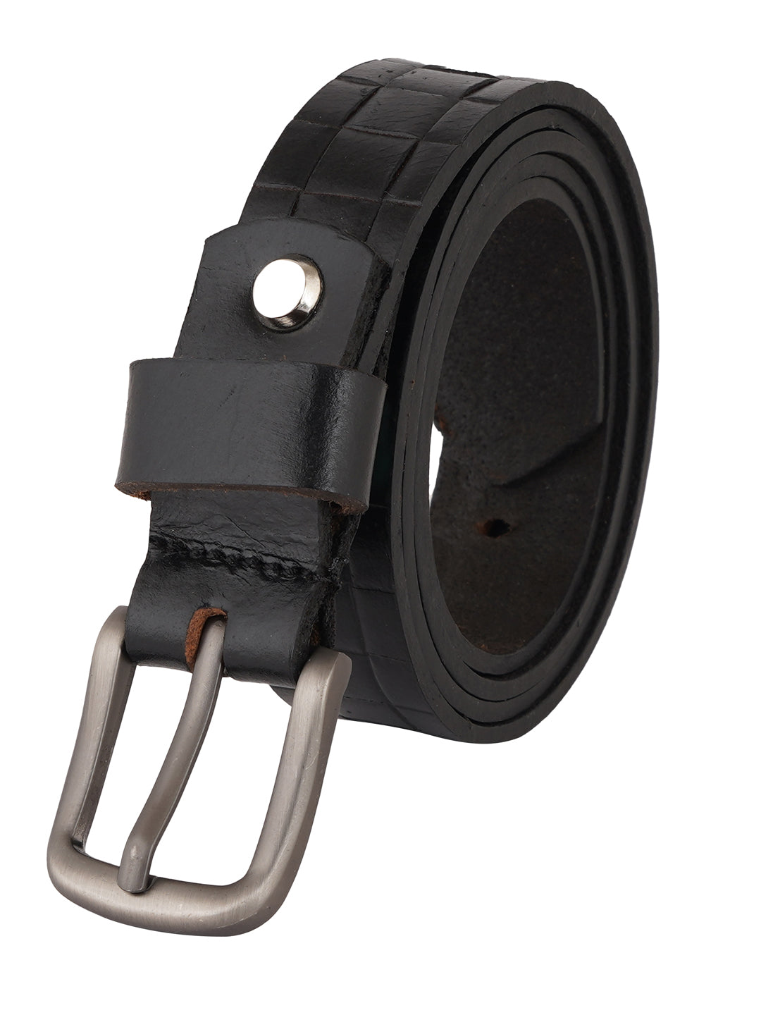 Style Shoes Black Genuine Leather Textured Formal Belt for Women and Girls