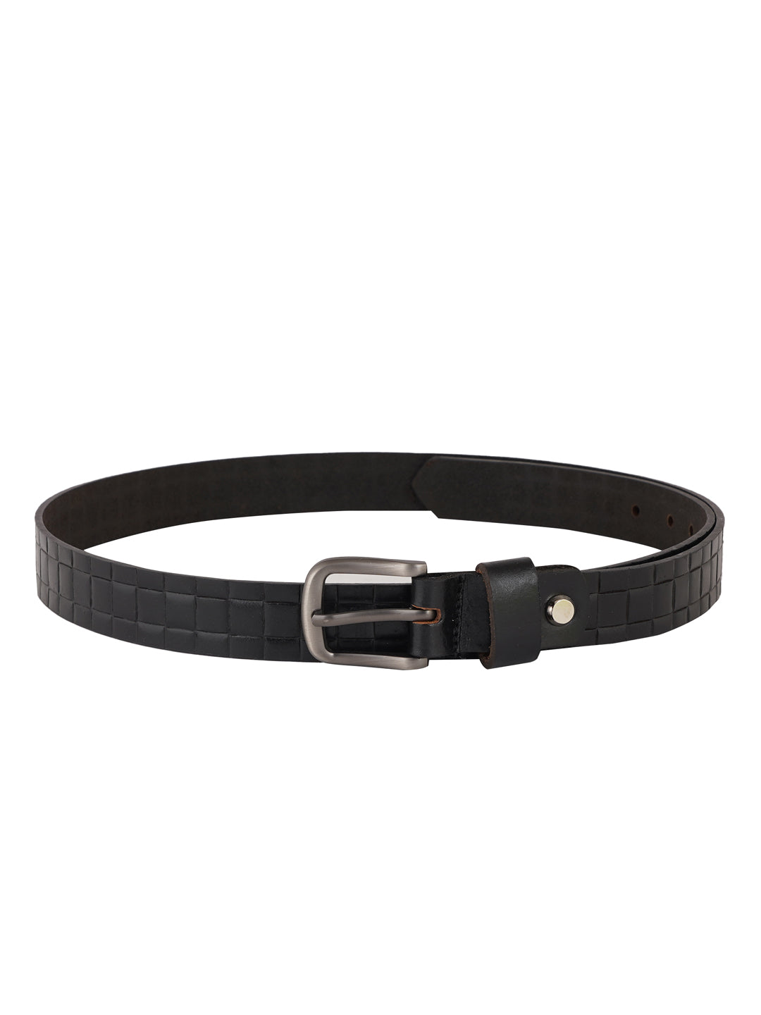 Style Shoes Black Genuine Leather Textured Formal Belt for Women and Girls