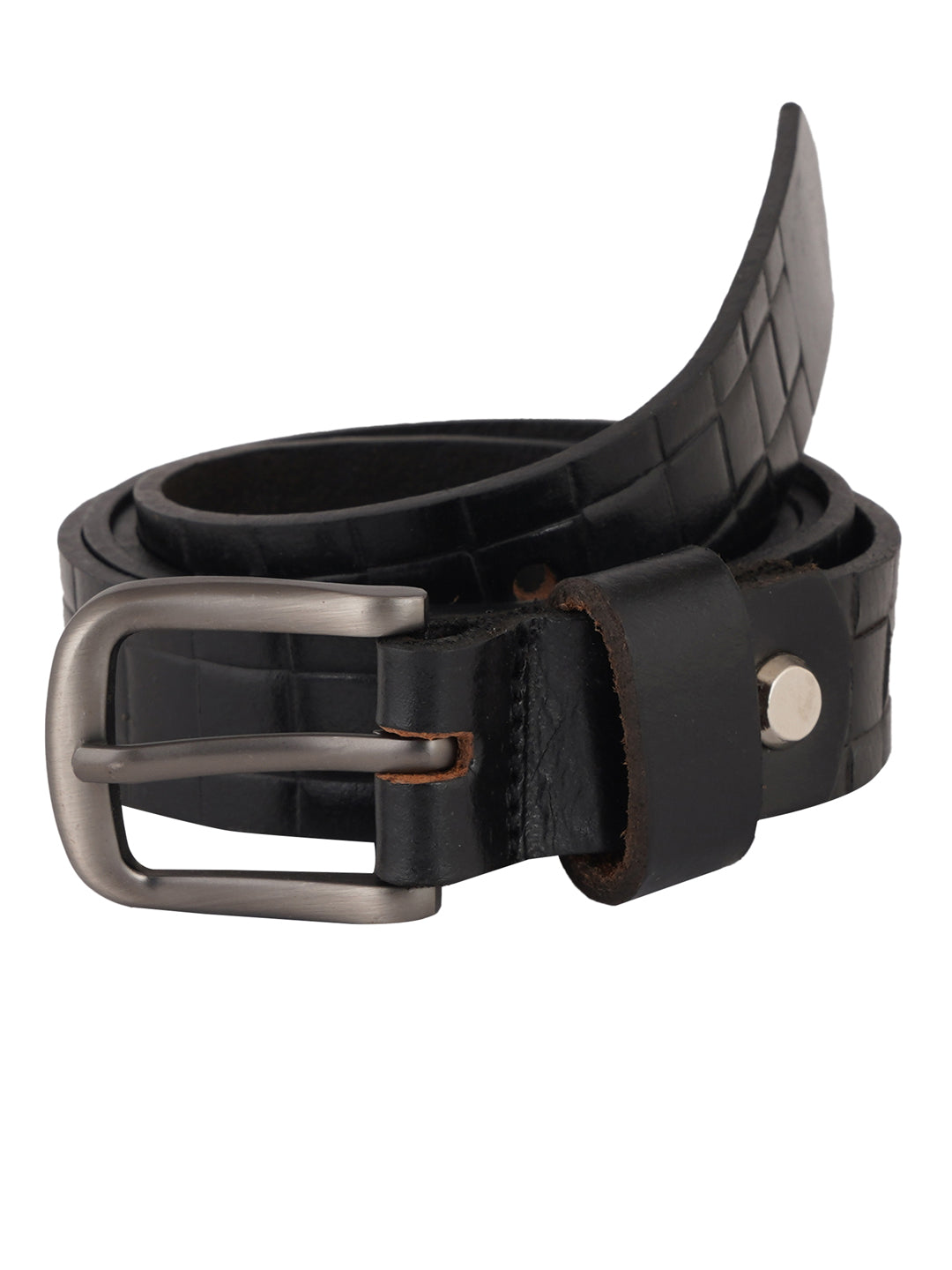 Style Shoes Black Genuine Leather Textured Formal Belt for Women and Girls