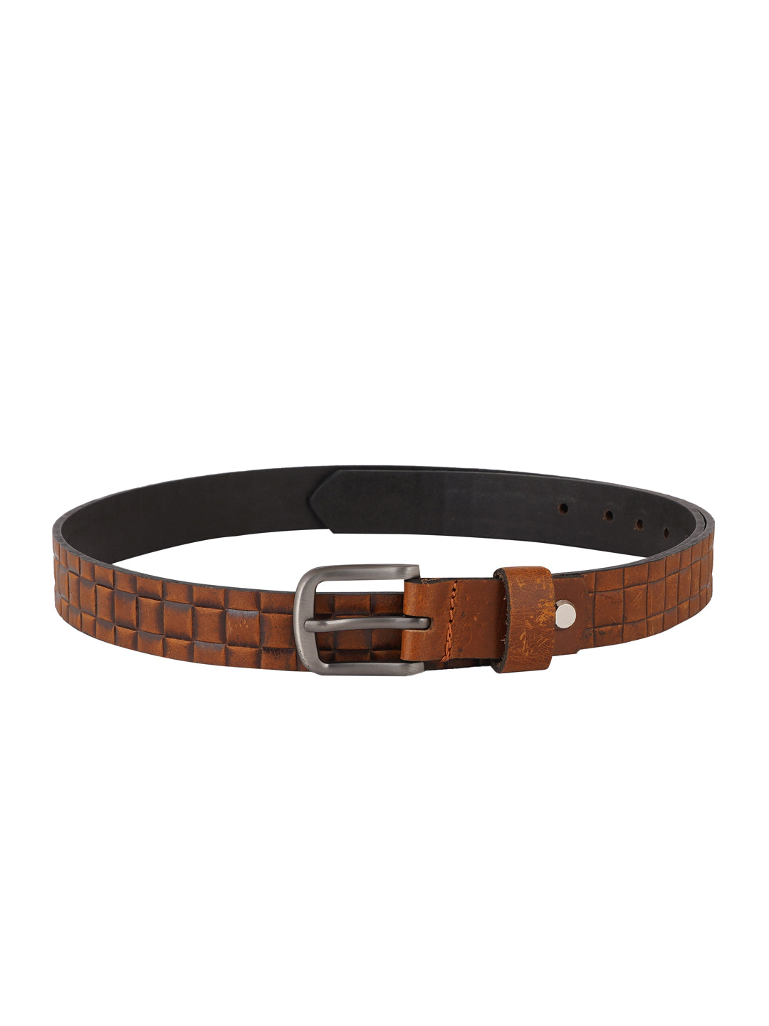 Style Shoes Tan Genuine Leather Textured Formal Belt for Women and Girls