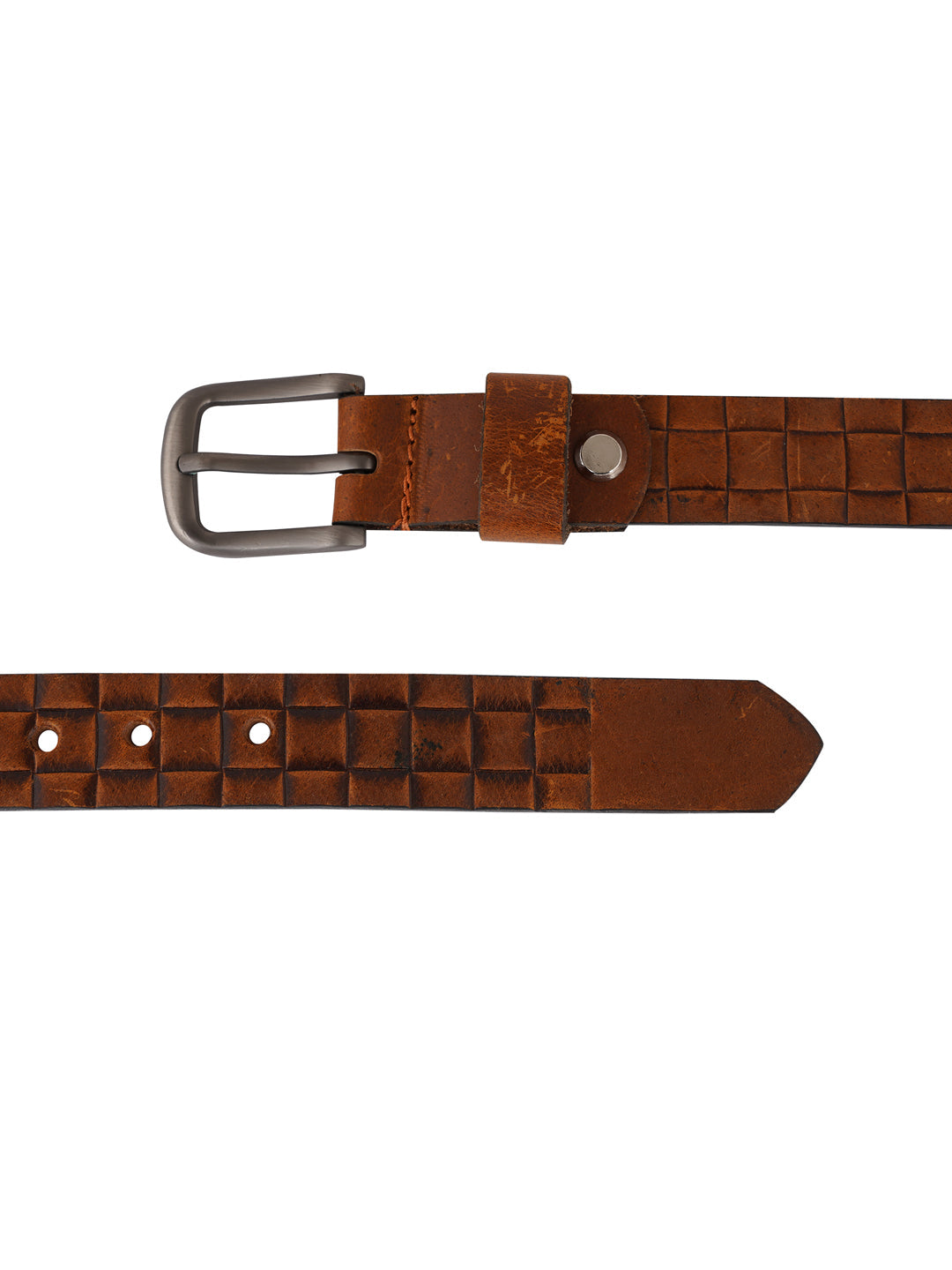 Style Shoes Tan Genuine Leather Textured Formal Belt for Women and Girls