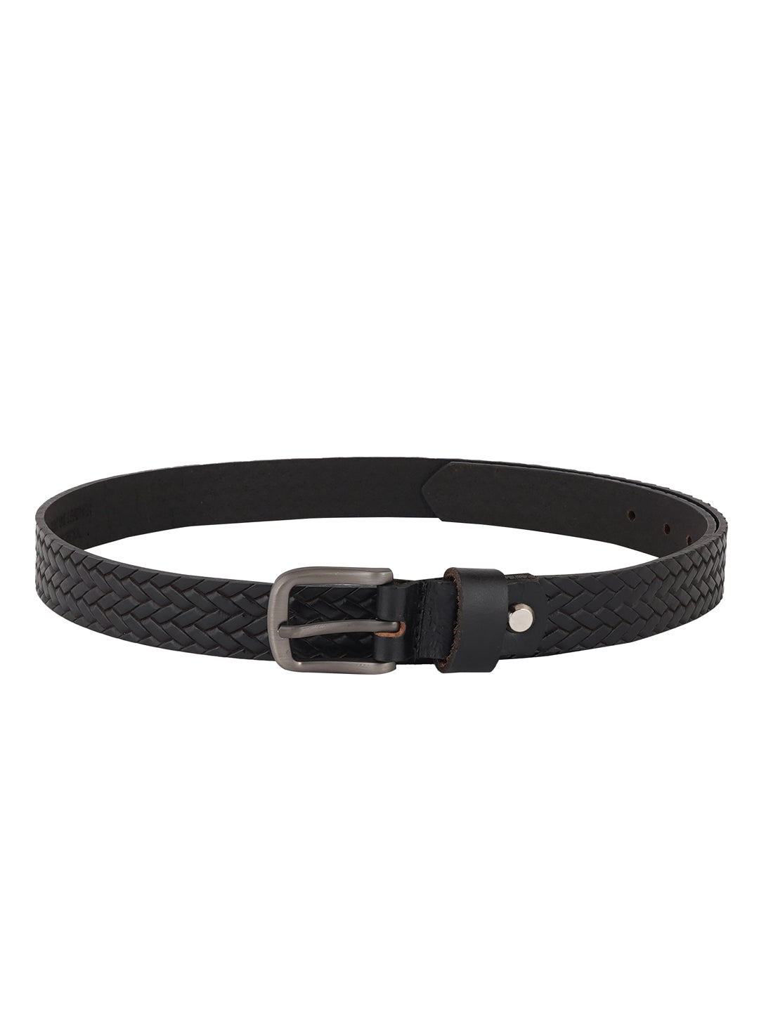 Style Shoes Black Genuine Leather Braided Formal Belt for Women and Girls