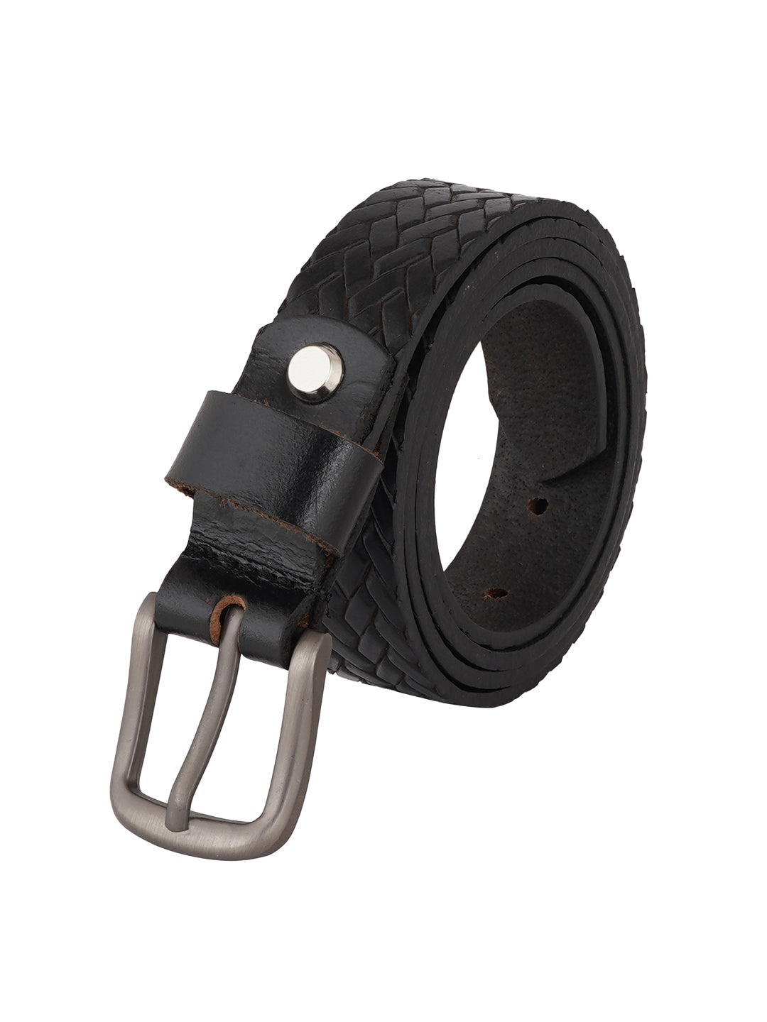 Style Shoes Black Genuine Leather Braided Formal Belt for Women and Girls