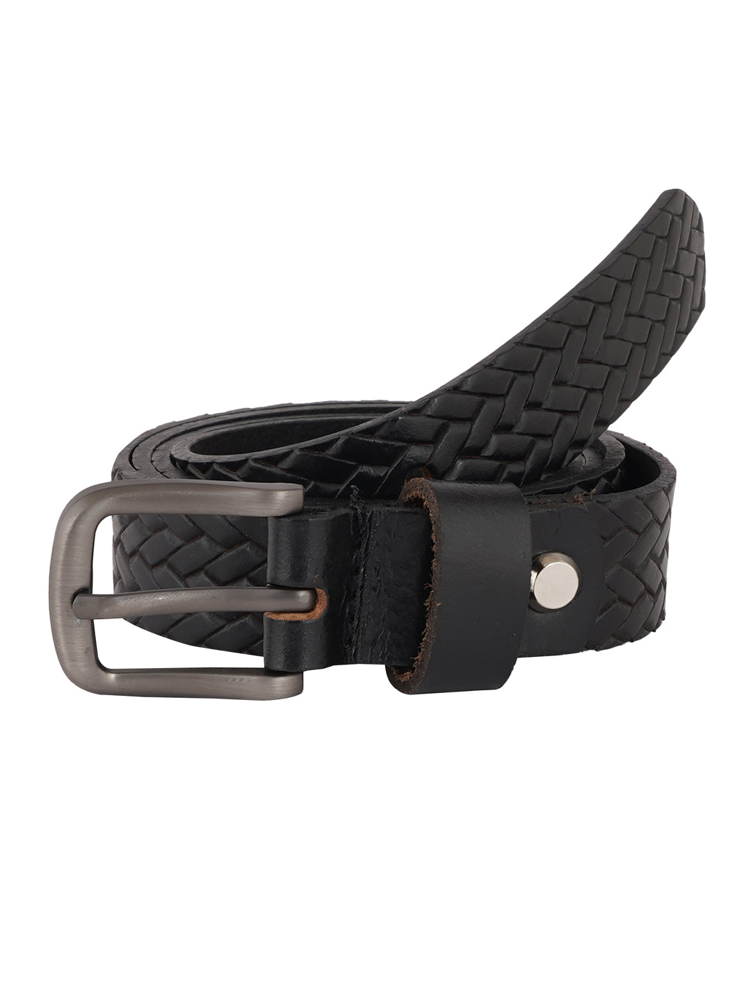 Style Shoes Black Genuine Leather Braided Formal Belt for Women and Girls