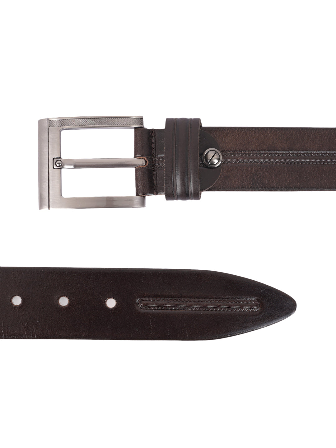 Style Shoes Brown Genuine Leather Belt with Tan Buckle Closure for Men and Boys