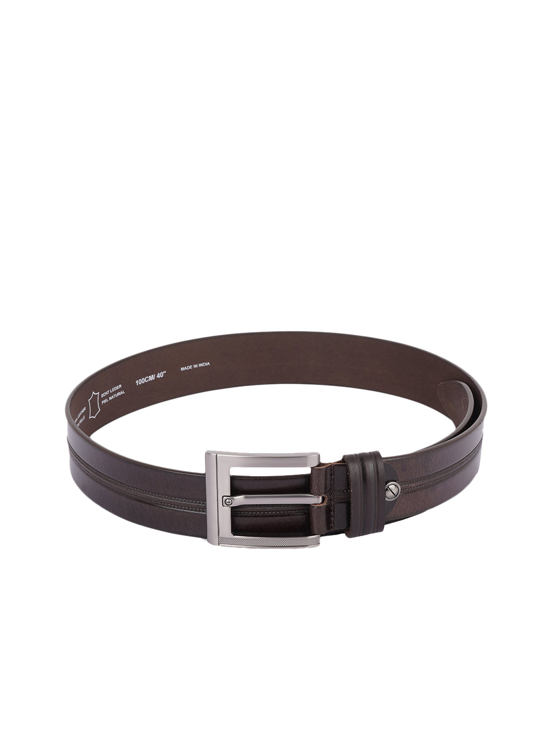 Style Shoes Brown Genuine Leather Belt with Tan Buckle Closure for Men and Boys