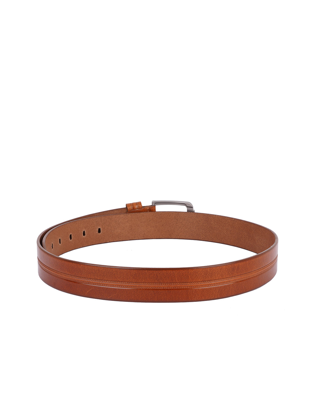 Style Shoes Tan Genuine Leather Belt with Tang Buckle Closure for Men and Women