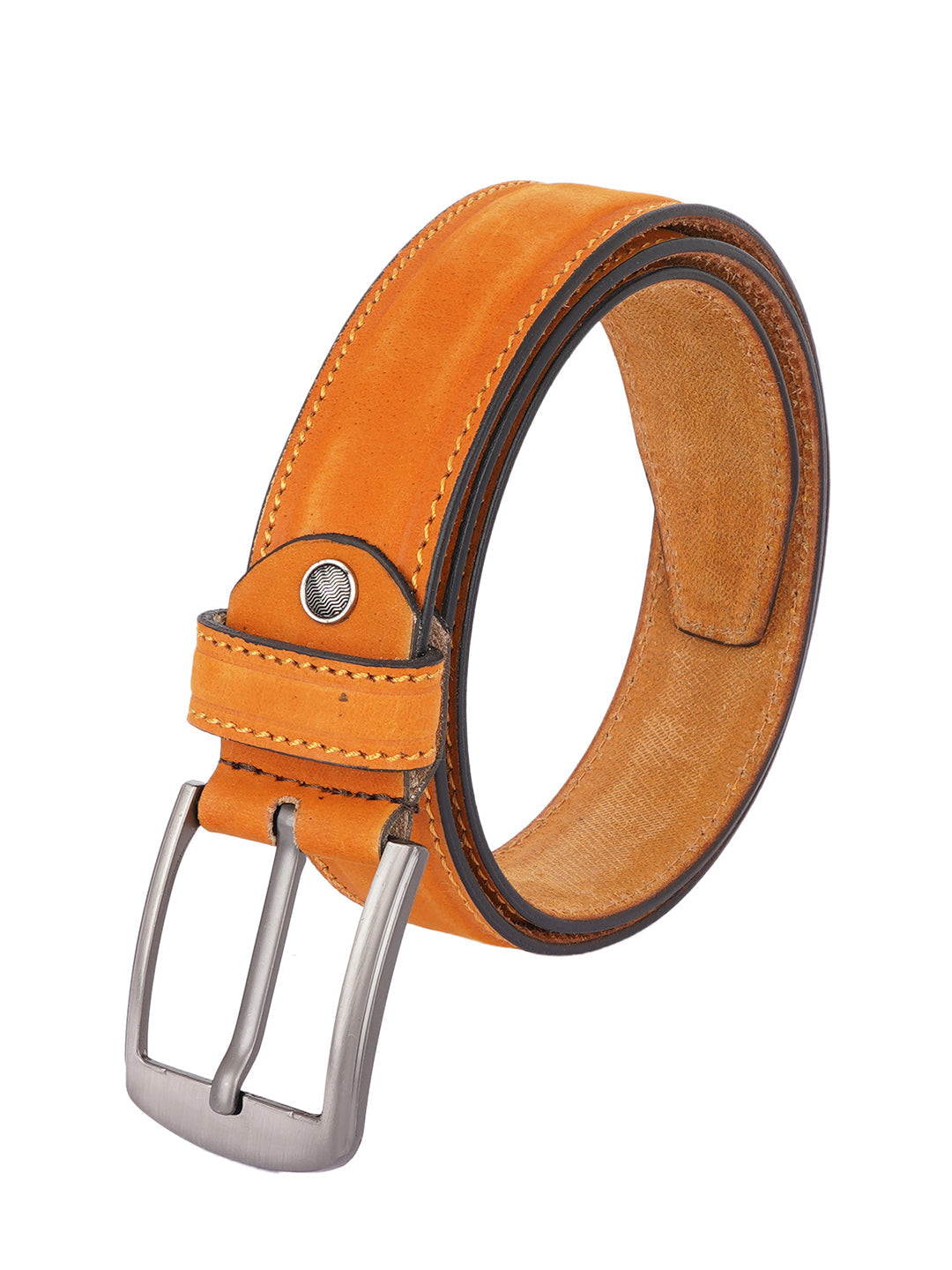Style Shoes Tan Suede Genuine Leather Classic Belt with Square Buckle for Men and Boys