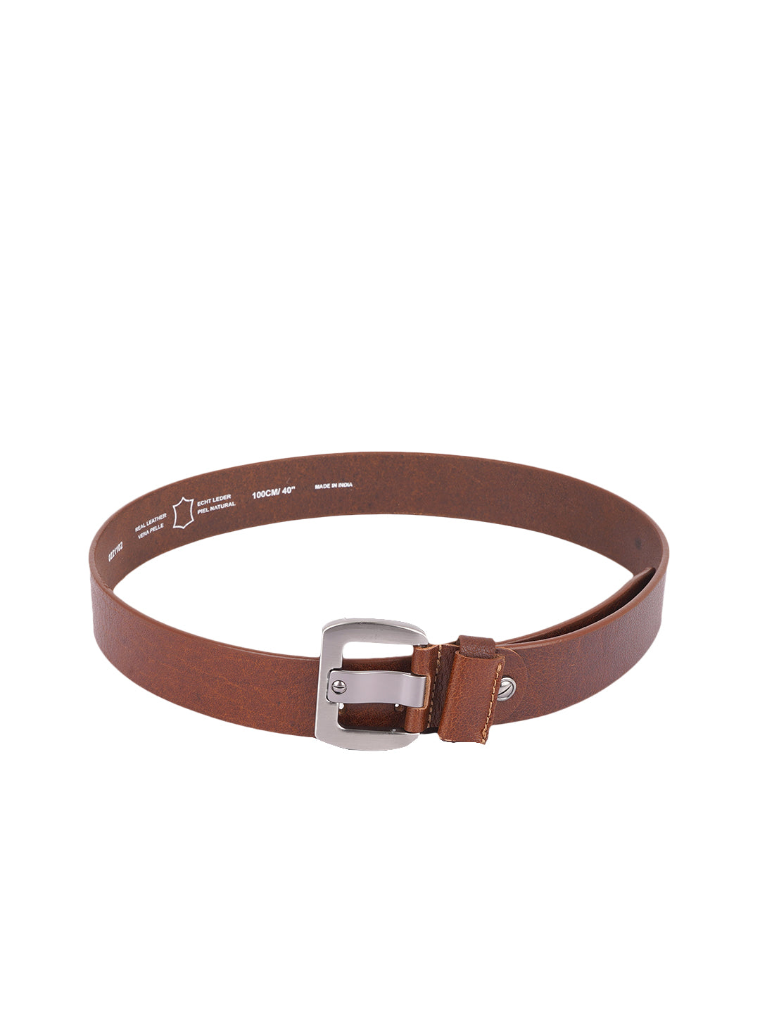 Style Shoes Tan Genuine Leather Belt with Tang Buckle Closure for Men and Boys