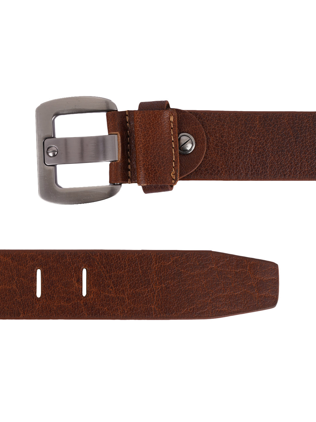 Style Shoes Tan Genuine Leather Belt with Tang Buckle Closure for Men and Boys