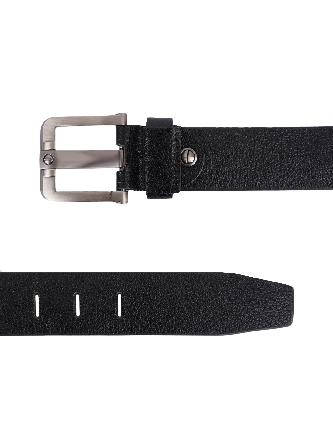 Style Shoes Black Genuine Leather Belt with Tang Buckle Closure for Men and Boys