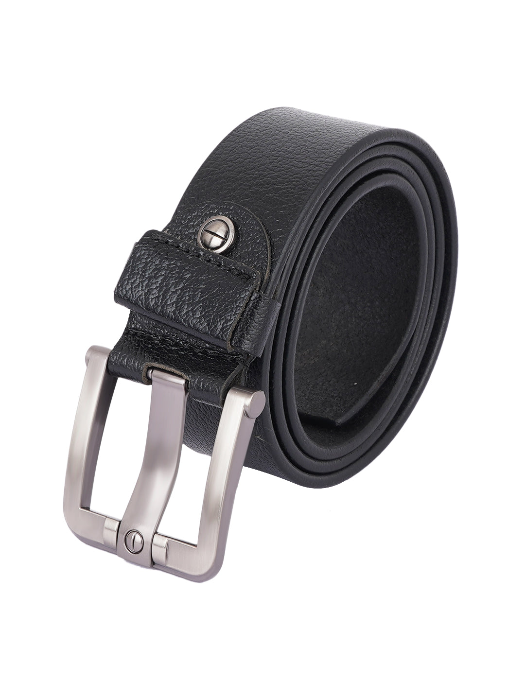 Style Shoes Black Genuine Leather Belt with Tang Buckle Closure for Men and Boys