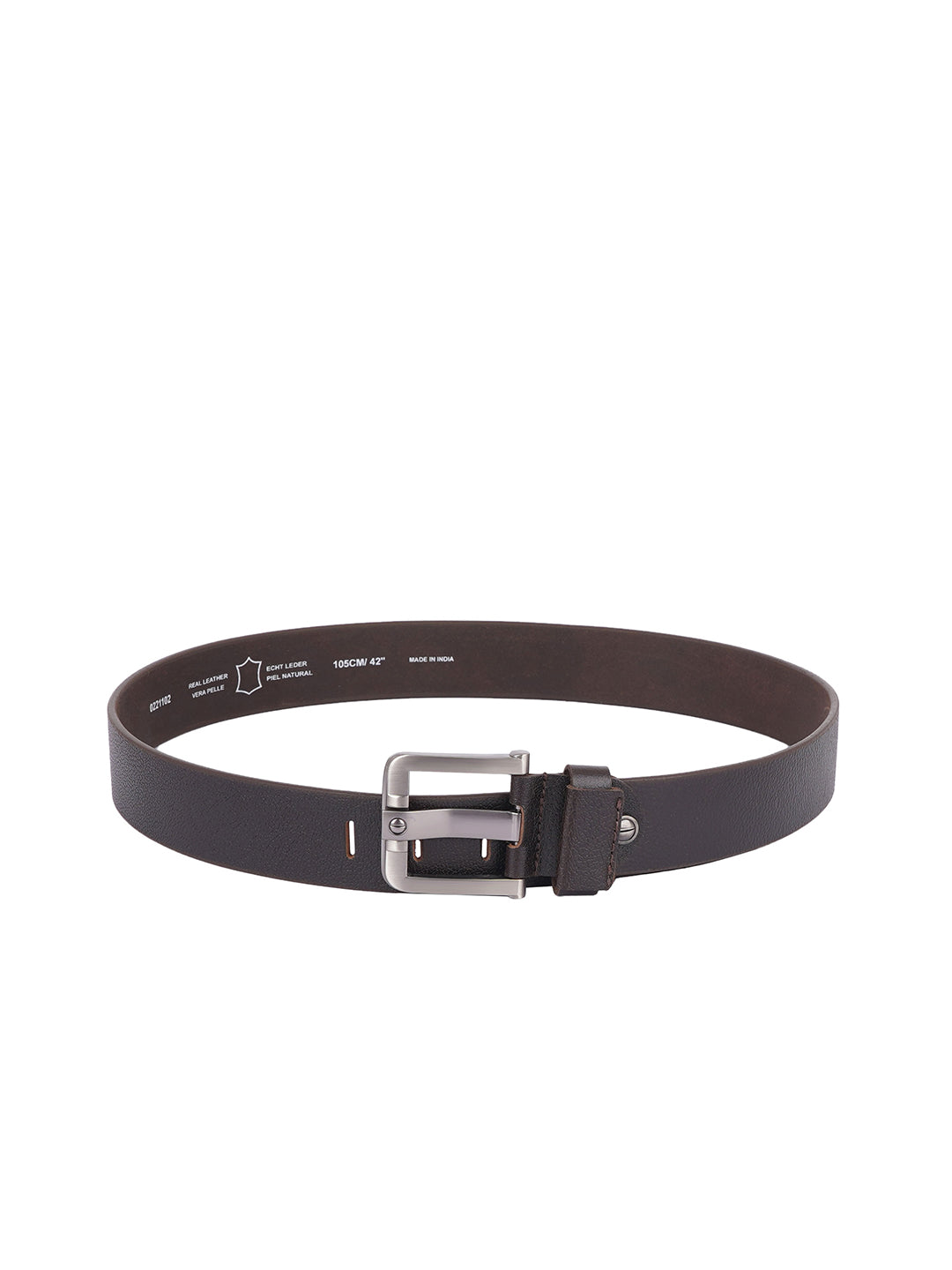 Style Shoes Brown Genuine Leather Belt with Tang Buckle Closure for Men and Boys