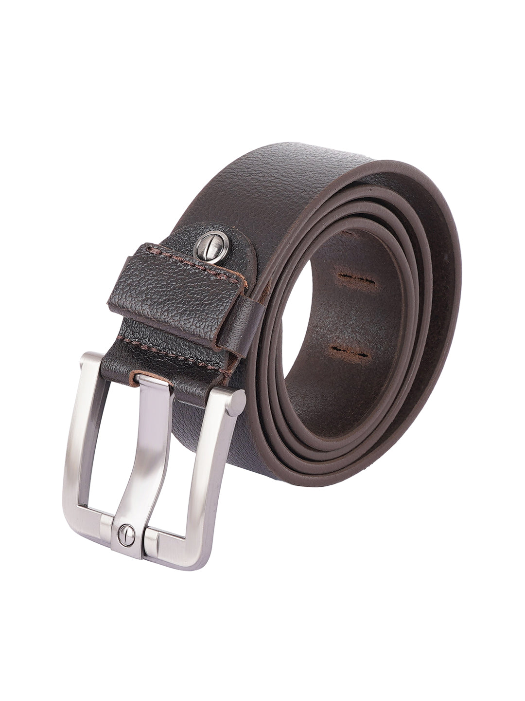 Style Shoes Brown Genuine Leather Belt with Tang Buckle Closure for Men and Boys