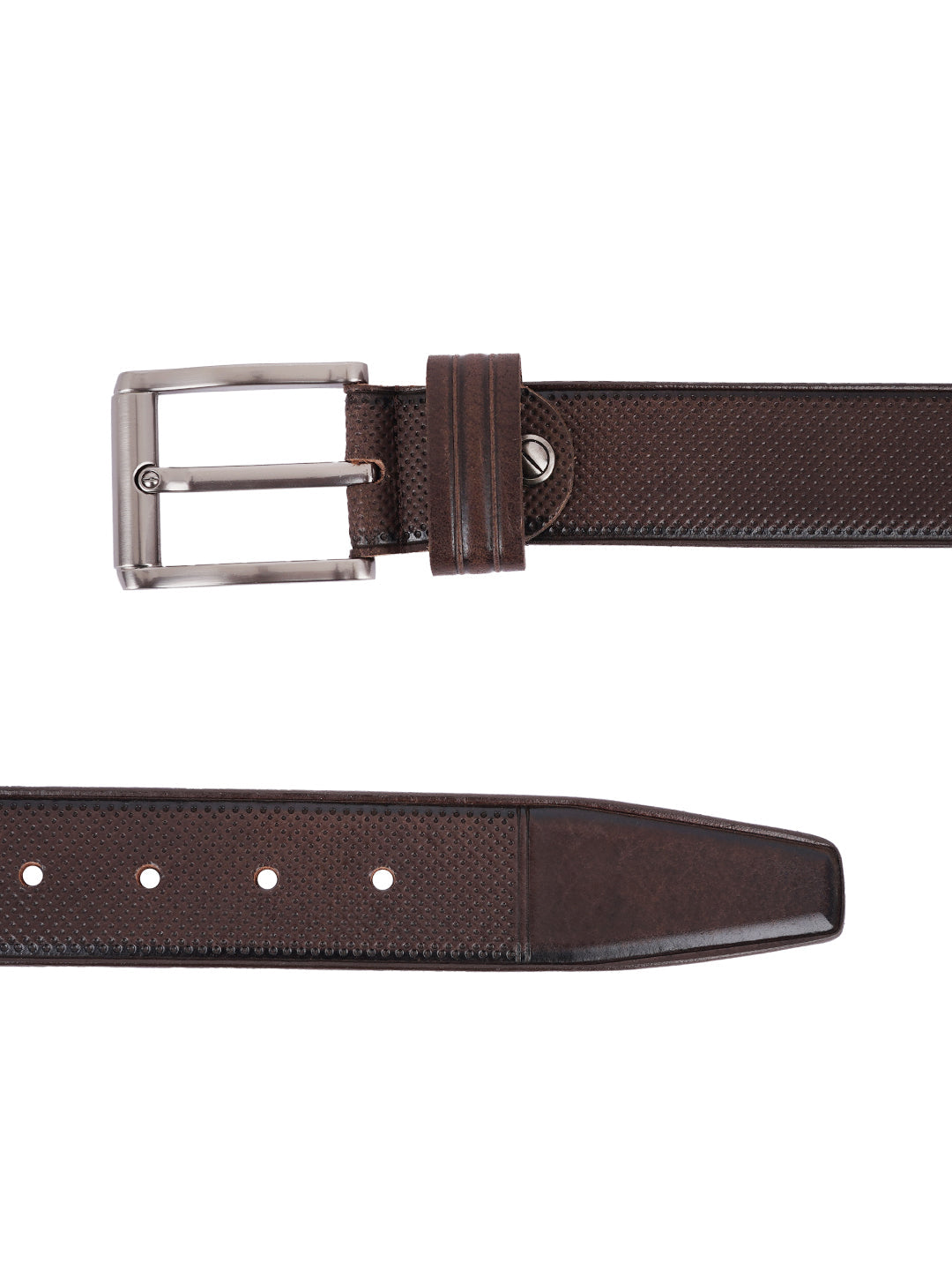 Style Shoes Brown Genuine Leather Belt with Tang Buckle Closure for Men and Women