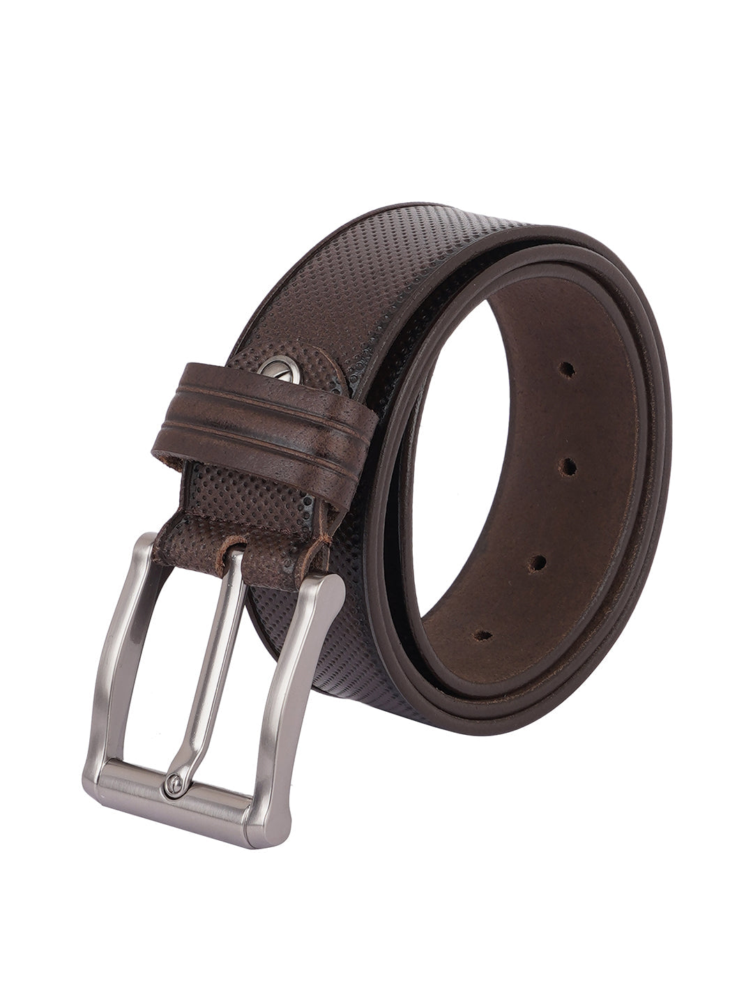 Style Shoes Brown Genuine Leather Belt with Tang Buckle Closure for Men and Women