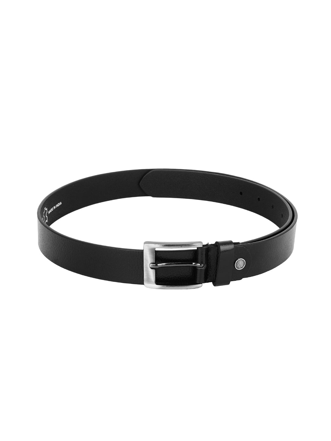Style Shoes Black Genuine Leather Belt with Buckle Closure for Men and Boys