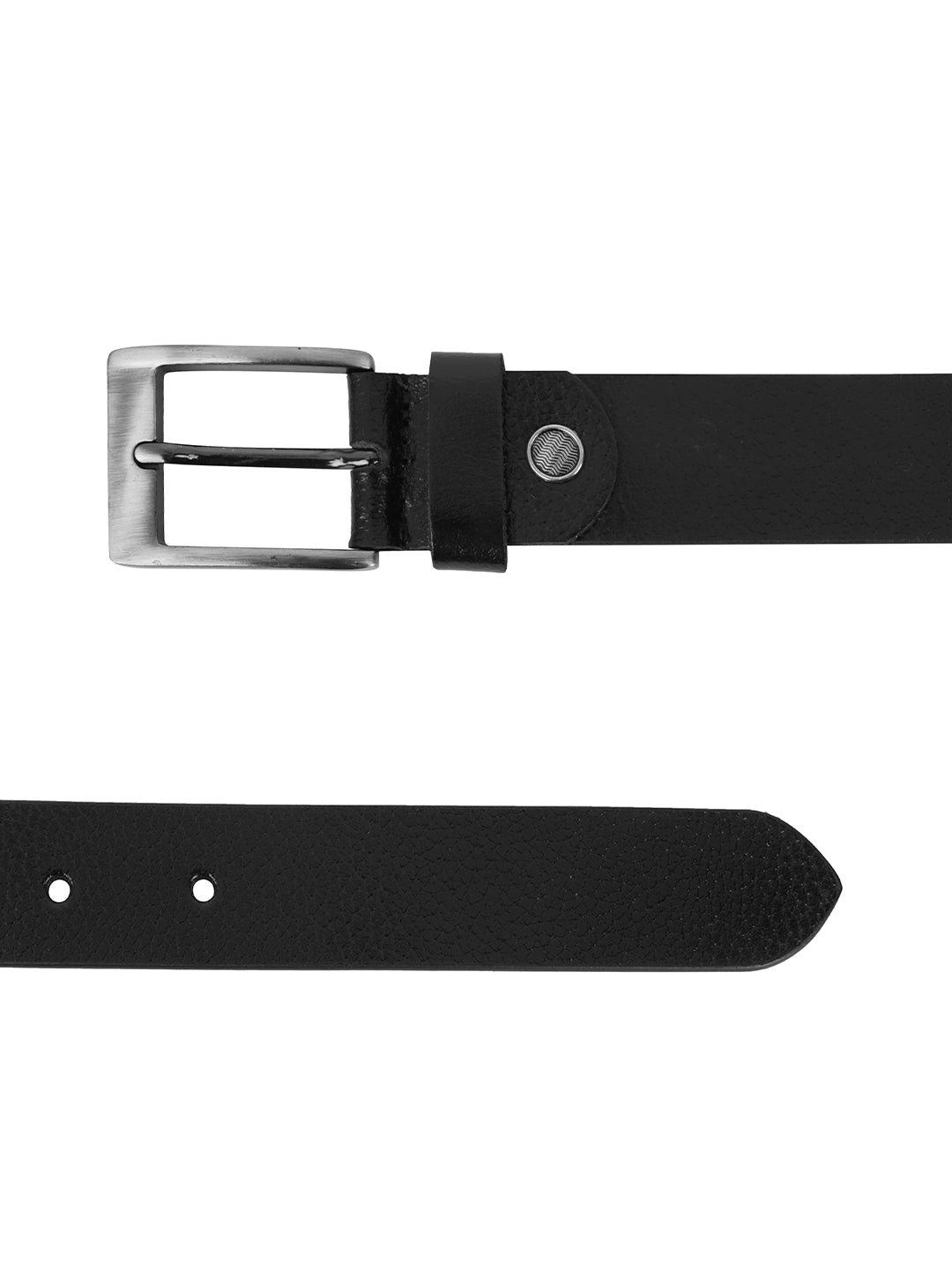 Style Shoes Black Genuine Leather Belt with Buckle Closure for Men and Boys