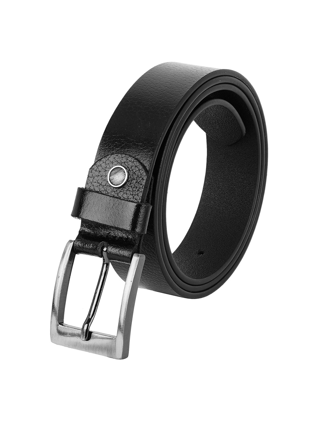 Style Shoes Black Genuine Leather Belt with Buckle Closure for Men and Boys