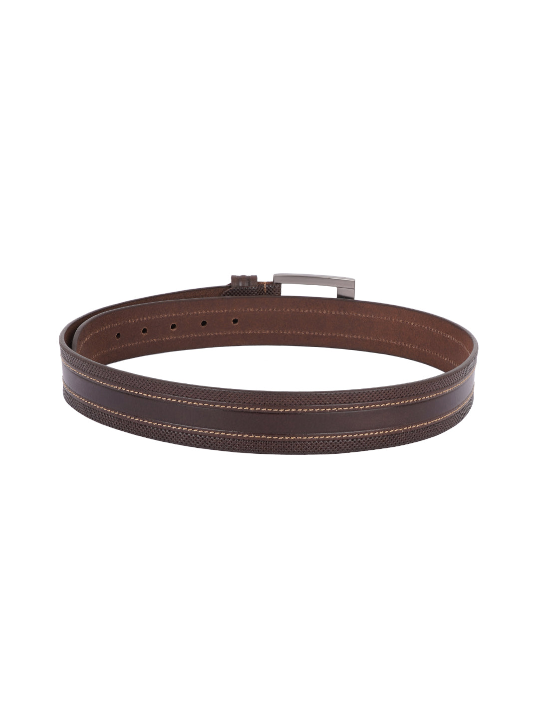 Style Shoes Brown Genuine Leather Belt with Tan Buckle Closure for Men and Boys