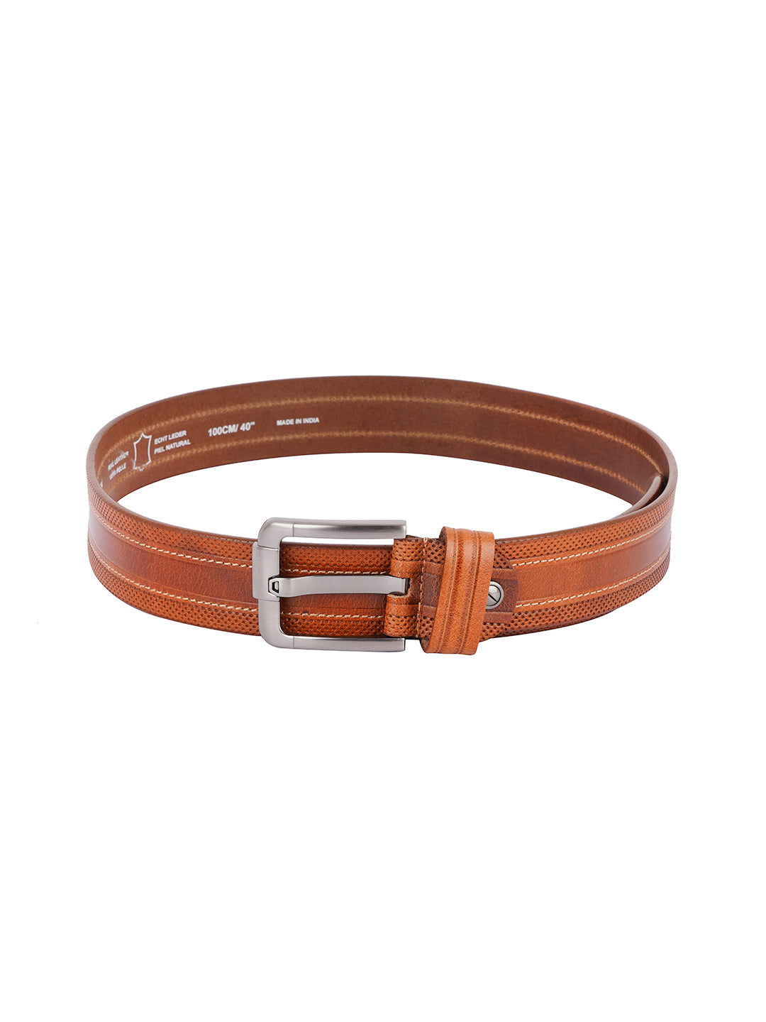 Style Shoes Tan Genuine Leather Belt with Tan Buckle Closure for Men and Boys