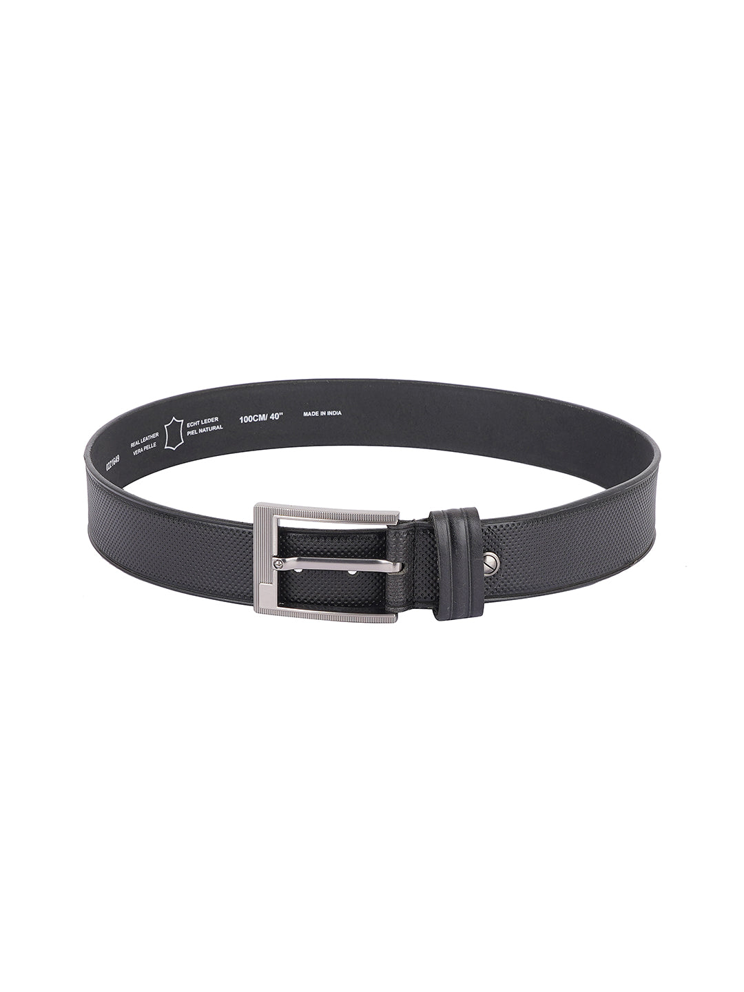 Style Shoes Black Genuine Leather Belt with Buckle Closure for Men and Boys