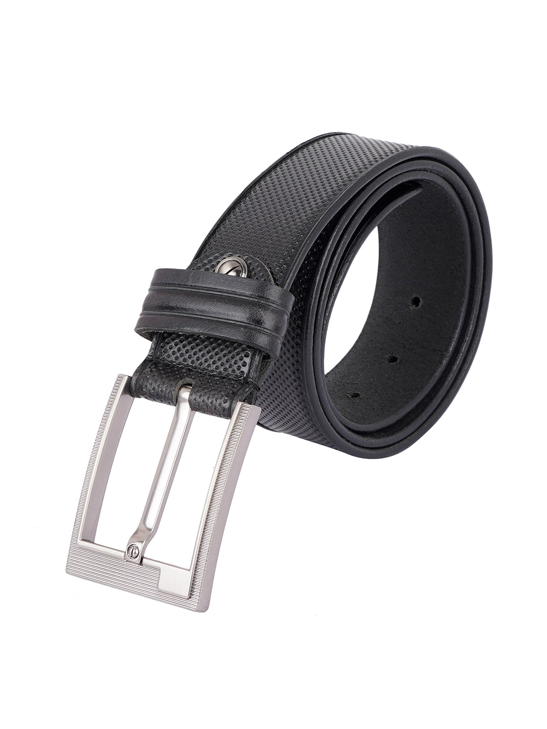 Style Shoes Black Genuine Leather Belt with Buckle Closure for Men and Boys