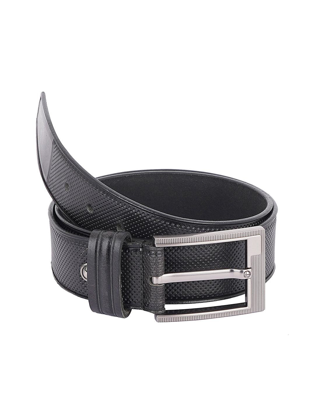 Style Shoes Black Genuine Leather Belt with Buckle Closure for Men and Boys